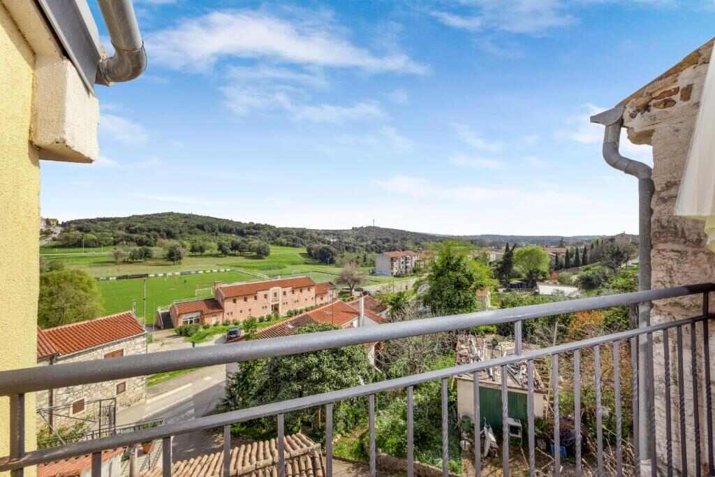 View from the balcony over Vrsar and the green Istrian countryside
